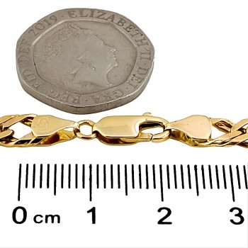 9ct gold 6.7g 7 ins double curb Bracelet